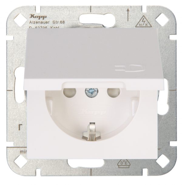 Πρίζα σούκο Kopp HK07 με καπάκι pure white 940129002
