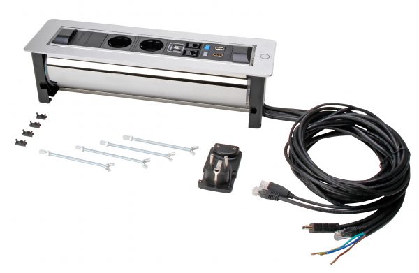VersaDESK, mounting box outlet, with 3 earthed socket outlet, 2x RJ45/11 (CAT 6 UTP) 939628014