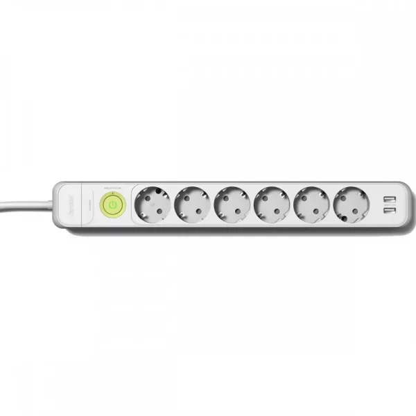 Πολύμπριζο Famatel προστασία υπέρτασης 2 USB 800-25-2636
