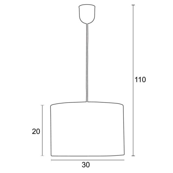 Arkolight φωτιστικό κρεμαστό ύφασμα καφέ P420-3/30 - Image 2