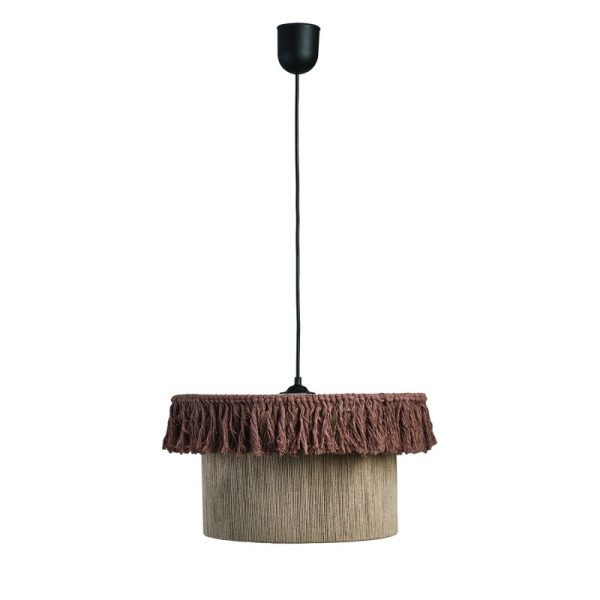Arkolight φωτιστικό κρεμαστό Boho σχοινί καφέ/μελί 973-12/40