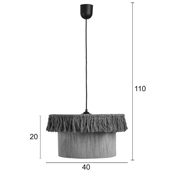 Arkolight φωτιστικό κρεμαστό Boho σχοινί καφέ/μελί 973-12/40 - Image 3