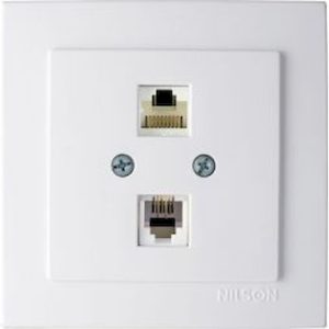 Πρίζα TV-Radio-Sat τερματική Geyer Nilson λευκό χωνευτό 24111039