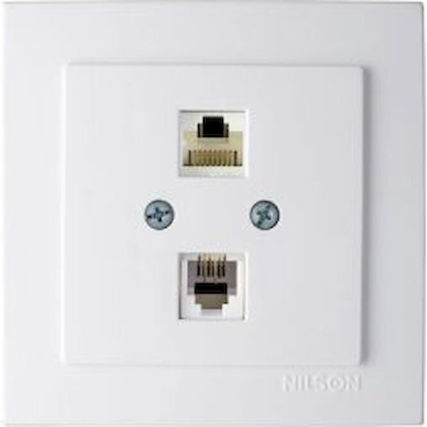 Πρίζα TV-Radio-Sat τερματική Geyer Nilson λευκό χωνευτό 24111039