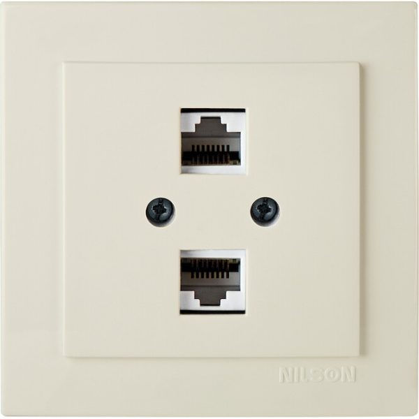 Πρίζα δικτύου διπλή Cat 5e Geyer Nilson 24121046 μπεζ