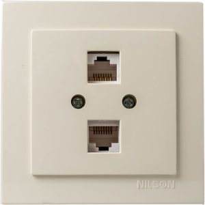 Πρίζα δικτύου Cat 6 διπλή Geyer Nilson μπεζ 24121047
