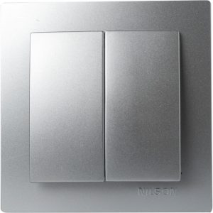 Διακόπτης διπλός A/R Geyer Nilson ασημί 24131009