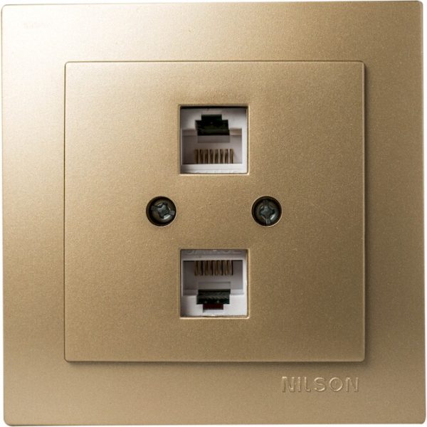 Πρίζα δικτύου Cat 5e διπλή Geyer Nilson σατινέ 24151046 - Image 2