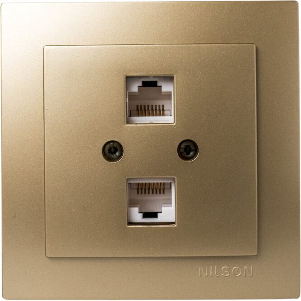 Πρίζα δικτύου Cat 6 διπλή Geyer Nilson σατινέ 24151047 - Image 2