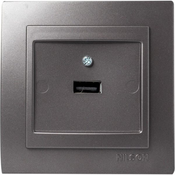 Πρίζα USB Geyer Nilson ανθρακί 24161080