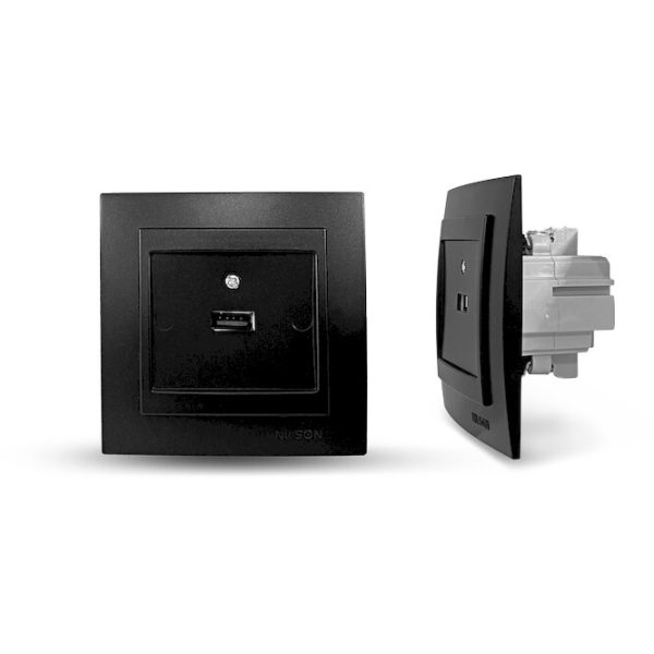 Μαύρη ματ πρίζα USB - Image 3
