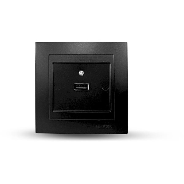 Μαύρη ματ πρίζα USB - Image 2
