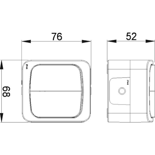 Επίτοιχος διακόπτης διπλός Α/Ρ IP44 λευκός - Image 3