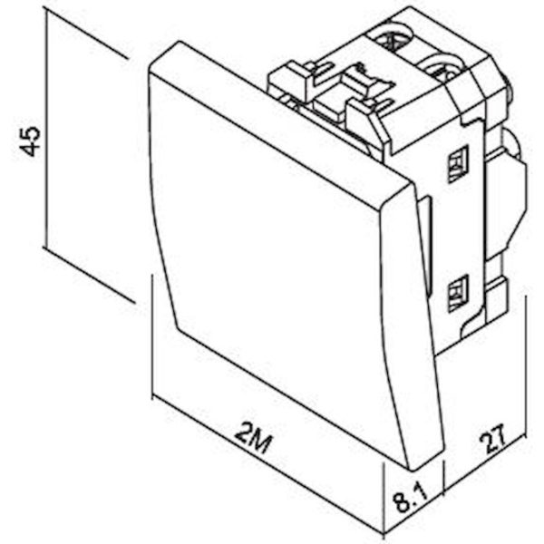 Μπουτόν 2 θέσεων Ιβουάρ 10ΑΧ250V - Image 2