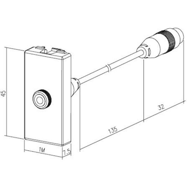 Πρίζα TV τερματική 1 θέσης Λευκή PAL/Θ 0db - Image 3