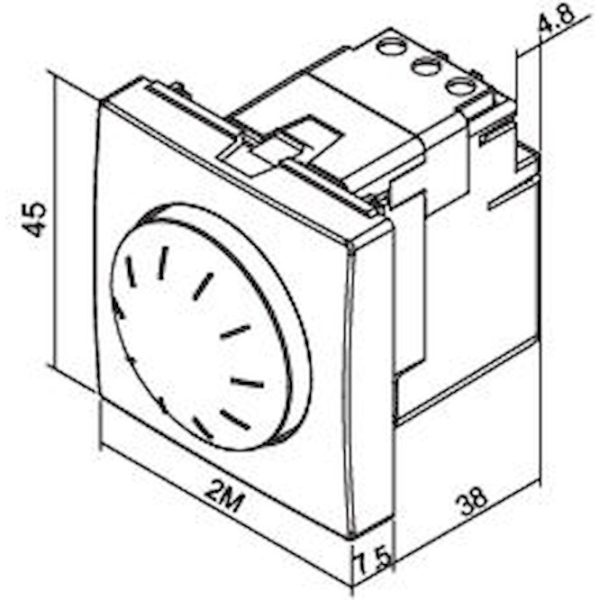Προγραμματιζόμενος ρεοστάτης 10-100W/VA με περιστροφικό κομβίο ελέγχου και πιεζοδιακόπτη 2 θέσεων Ιβ - Image 2