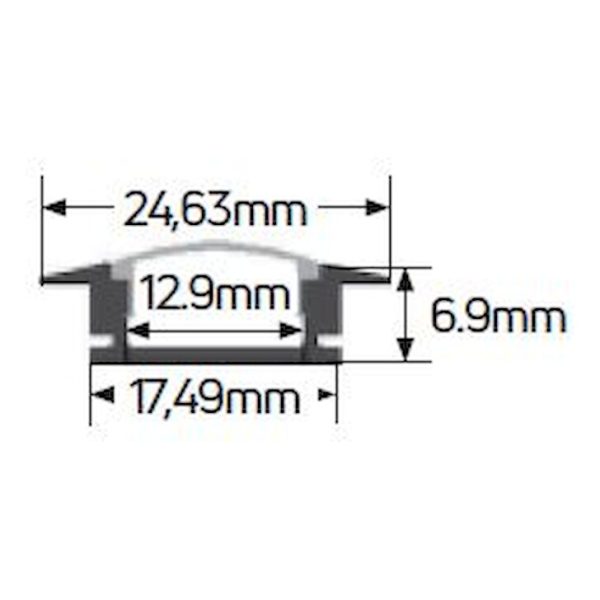 Προφίλ αλουμινίου AL019 για LED έως 10mm - Image 3