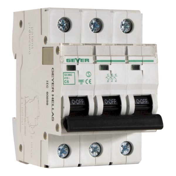 Geyer Αυτόματη ασφάλεια 3P C 6A 6kA EA306C