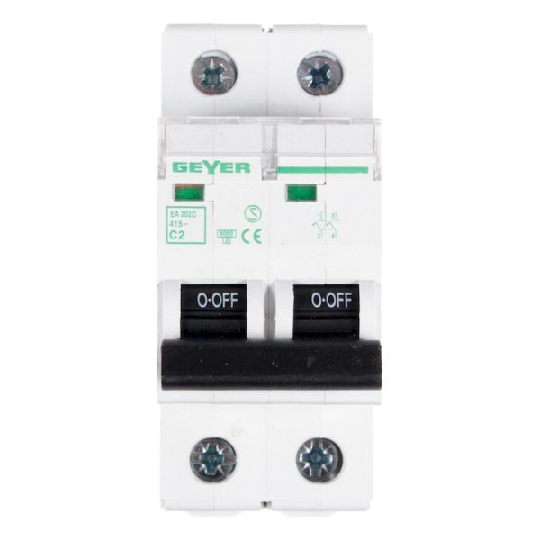 Geyer Αυτόματη ασφάλεια 2P C 2A 6kA EA202C - Image 3