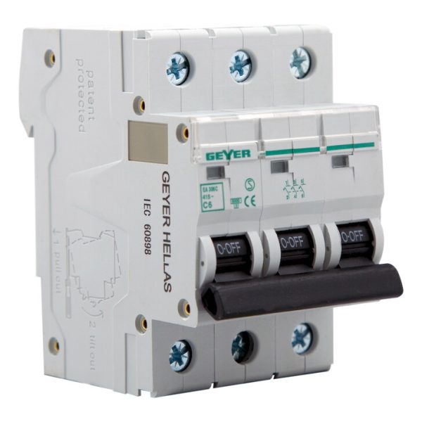 Geyer Αυτόματη ασφάλεια 3P C 6A 6kA EA306C - Image 2