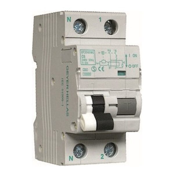 Geyer Ρελέ διαφυγής με ασφάλεια 2P 20A 30mA C EF220DMC