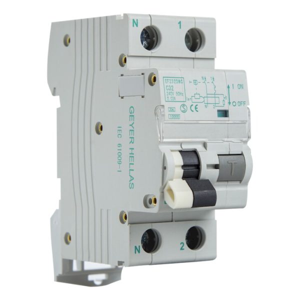 Geyer Ρελέ διαφυγής με ασφάλεια 2P 32A 30mA C EF232DMC