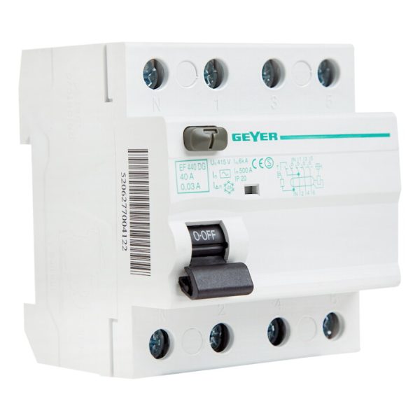 Geyer Ρελέ διαφυγής 4P 40A 30mA AC EF440DG