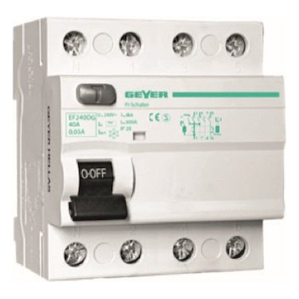 Geyer Ρελέ διαφυγής 4P 40A 30mA A EF440D