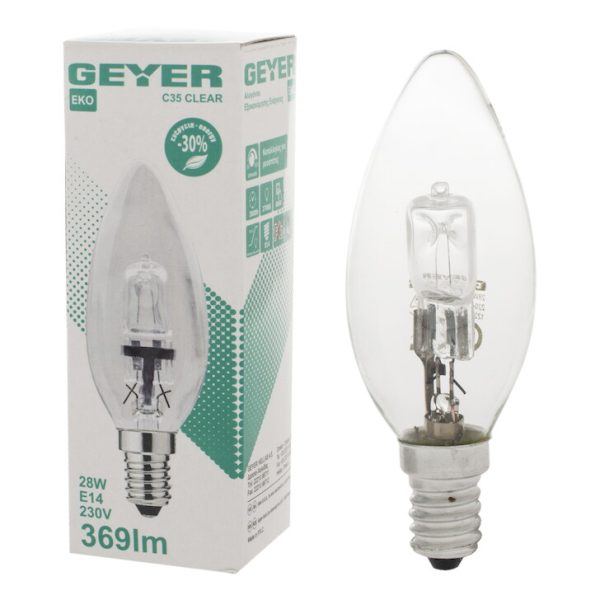 Geyer λαμπτήρας Αλογόνου C37 28W E14 FCCL1428 - Image 2