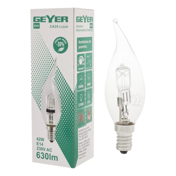 Geyer λαμπτήρας Αλογόνου CA37 42W E14 FCCL1442FL