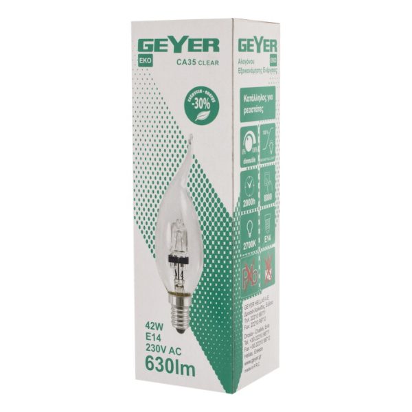 Geyer λαμπτήρας Αλογόνου CA37 42W E14 FCCL1442FL - Image 3