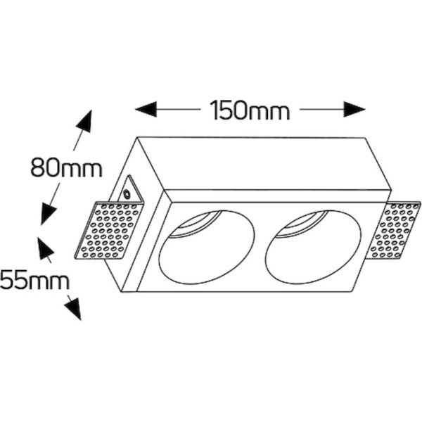 Geyer Γύψινο spot 2xGU10 150x80mm FG15080R - Image 2
