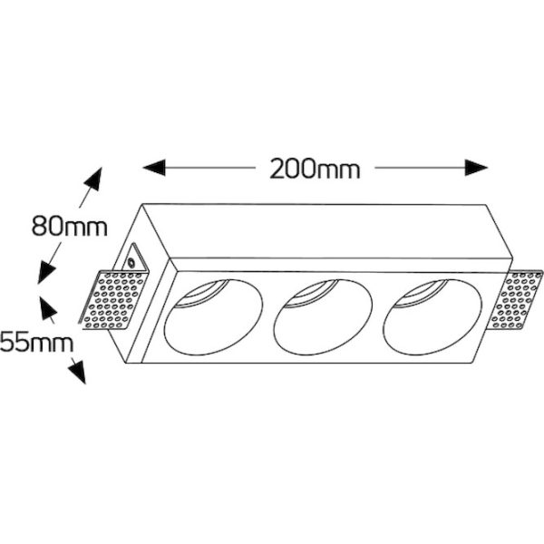 Geyer Γύψινο spot 3xGU10 200x80mm FG20080R - Image 2