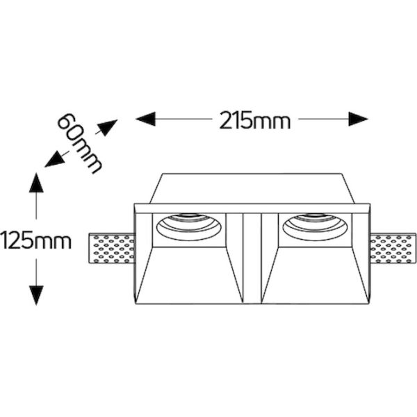 Geyer Γύψινο spot 2xGU10 215x215mm FG215125R2 - Image 3