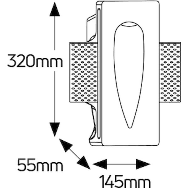 Geyer Γύψινο δάκρυ steplight 1xGU10 145x320mm FG245110W - Image 3