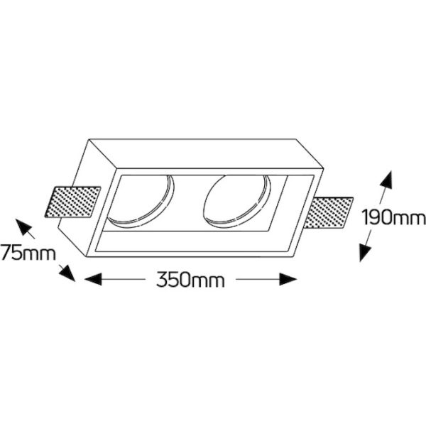 Geyer Γύψινο spot 2xAR111 350x190mm FG350190R - Image 3