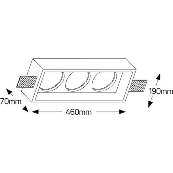 Geyer Γύψινο spot 3xAR111 460x190mm FG460190R - Image 2