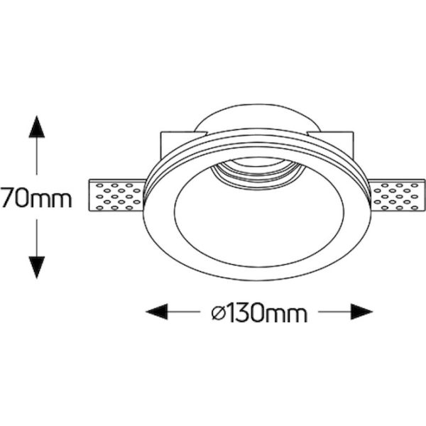 Geyer Γύψινο χωνευτό spot GU10 Φ130mm GC130R - Image 3