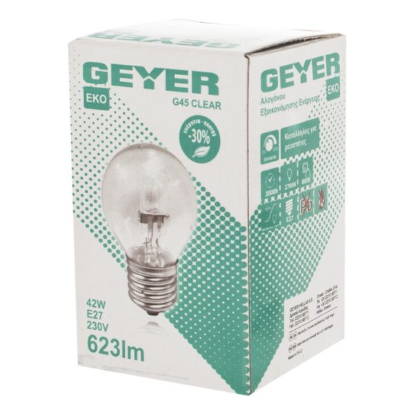 Geyer λαμπτήρας Αλογόνου Σφαιρική G45 42W E27 FGCL2742 - Image 3