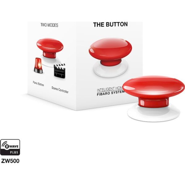 FIBARO Button Χρώμα Κόκκινο (Ζ-Wave) FGPB-101-3