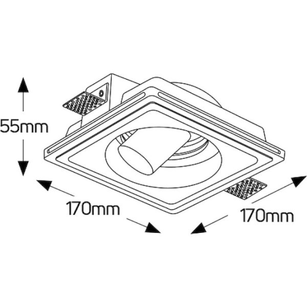 Geyer Γύψινο spot ρυθμιζόμενο 1xGU10 170x170mm FGS170AR - Image 3