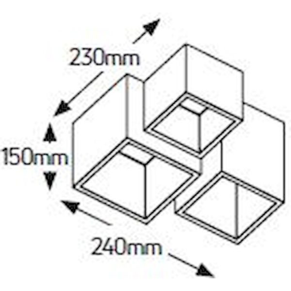 Geyer Γύψινο spot επίτοιχο 3xGU10 FGS240150SM - Image 3