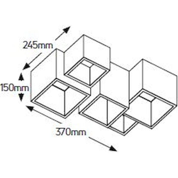 Geyer Γύψινο spot επίτοιχο 5xGU10 FGS370150SM - Image 3