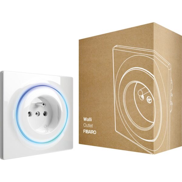 FIBARO Χωνευτή πρίζα σούκο Σειρά Walli Λευκή Z-WAVE & Z-WAVE+ FGWOF-011