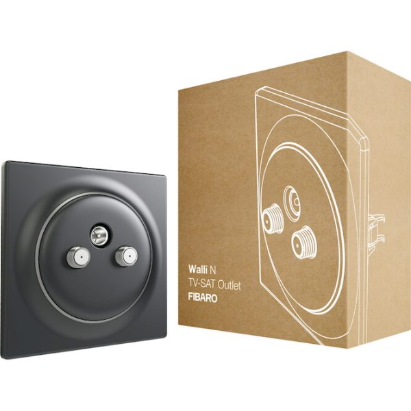 FIBARO Χωνευτή πρίζα TV-SAT (Ανθρακί) - Σειρά Walli FGWTFEU-021-8 - Image 2