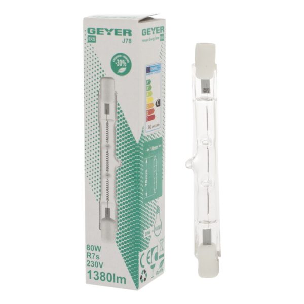 Geyer λαμπτήρας Αλογόνου R7s 80W 78mm FR77880 - Image 2