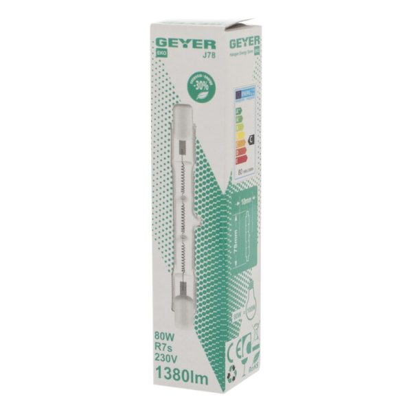 Geyer λαμπτήρας Αλογόνου R7s 80W 78mm FR77880 - Image 3