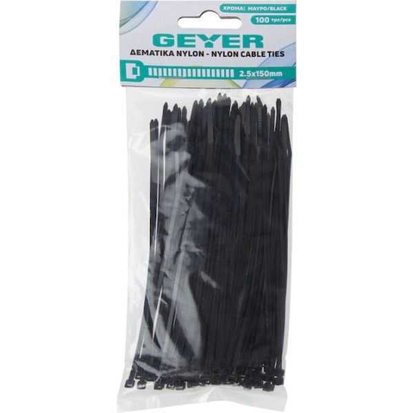Geyer Δεματικά 2.5x150mm μαύρα (100τμχ) G2.5CT150B