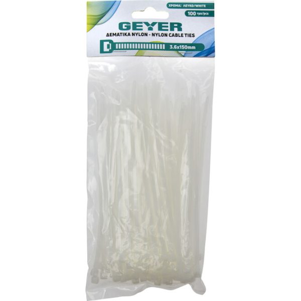 Geyer Δεματικά 3.6x150mm λευκά (100τμχ) G3.6CT150W