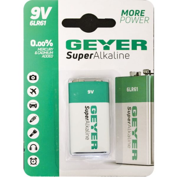 Geyer Μπαταρία αλκαλική 9V/6LR61 1τμχ/ Blister GB.6LR61
